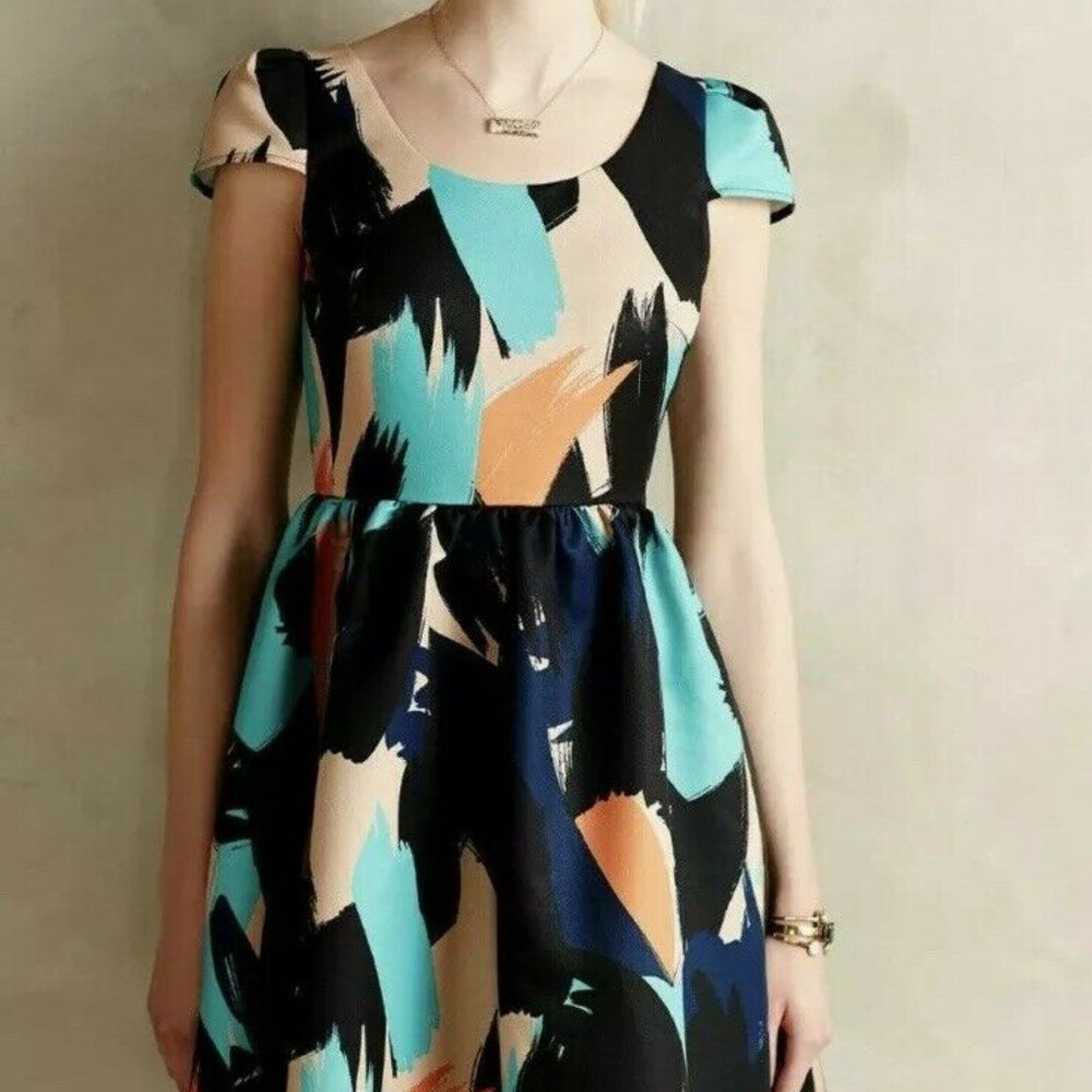 Anthropologie Moulinette Soeurs Pinion Cap Sleeve Dress